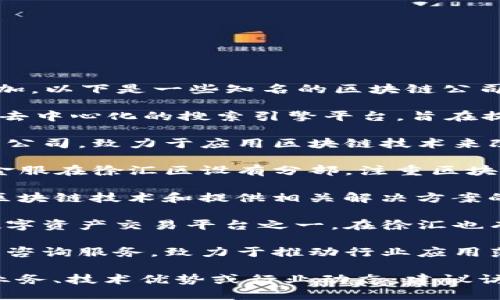 在徐汇区，区块链公司的数量正在逐渐增加，以下是一些知名的区块链公司，供您参考：

1. **星云链（Nebulas）**：星云链是一种去中心化的搜索引擎平台，旨在提升区块链应用的可搜索性和可发现性。

2. **链家科技**：链家科技是链家网的子公司，致力于应用区块链技术来改善房地产交易的透明度和安全性。

3. **蚂蚁金服**：虽然总部在杭州，蚂蚁金服在徐汇区设有分部，注重区块链技术在金融服务中的应用。

4. **分布式网络（DNET）**：专注于开发区块链技术和提供相关解决方案的公司。

5. **火币科技**：火币网是中国最大的数字资产交易平台之一，在徐汇也有办公地点，涵盖区块链技术的多个领域。

6. **链讯科技**：提供区块链技术开发和咨询服务，致力于推动行业应用落地。

如果您想要进一步了解这些公司的具体业务、技术优势或行业动态，建议访问它们的官方网站或查阅相关行业报告。