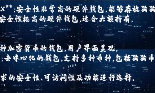 狗狗币（Dogecoin）可以存放在多个类型的钱包中，以下是一些常见的钱包选项：

1. **官方钱包**：
   - **Dogecoin Core**：这是狗狗币的官方桌面钱包，功能强大，安全性高，非常适合长期持有。

2. **移动钱包**：
   - **Coinomi**：这是一款支持多种加密货币的移动钱包，用户界面友好，同时也支持狗狗币。
   - **Trust Wallet**：流行的手机钱包，支持狗狗币和其他多种加密货币。

3. **在线钱包**：
   - **Binance**：作为最大的加密货币交易所之一，用户可以在Binance上存放和交易狗狗币。
   - **Coinbase**：另一个知名的交易平台，用户可以安全地存放狗狗币。

4. **硬件钱包**：
   - **Ledger Nano S/X**：安全性非常高的硬件钱包，能够存放狗狗币以及多种其他加密货币。
   - **Trezor**：另一款安全性极高的硬件钱包，适合大额持有。

5. **其他钱包**：
   - **Exodus**：支持多种加密货币的钱包，用户界面美观。
   - **Atomic Wallet**：去中心化的钱包，支持多种币种，包括狗狗币。

选择钱包时，请根据个人需求的安全性、可访问性及功能进行选择。